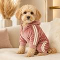 QECUPORA™ LuxeVelour Pet Tracksuit – Soft Dog Lounge Set, Premium Puppy Outfit for Small Dogs