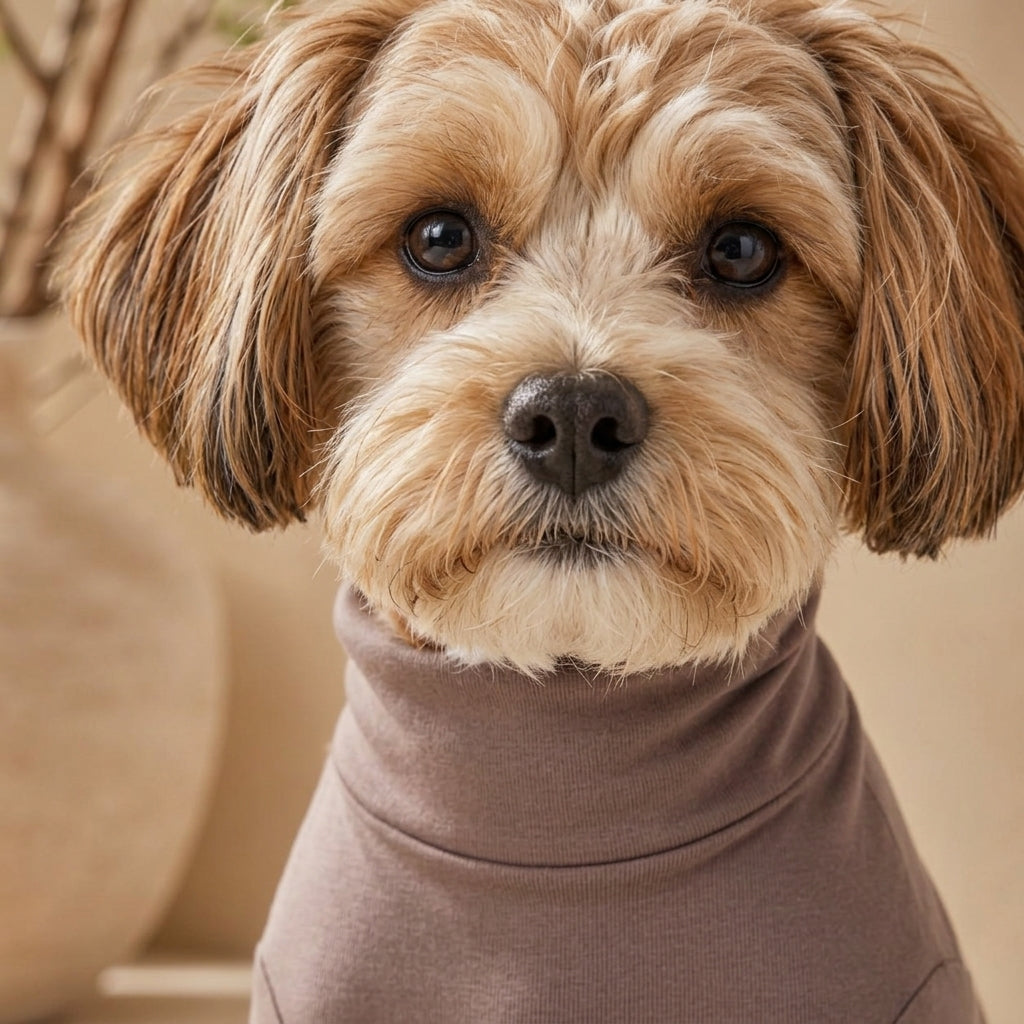 QECUPORA™ Minimal Stretch Dog Turtleneck – Lightweight Pet Base Layer, Soft Long-Sleeve Puppy Shirt for Cool Weather