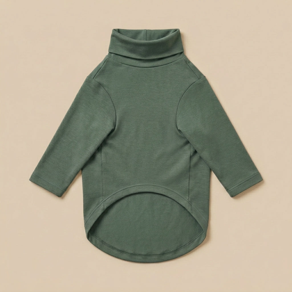 QECUPORA™ Minimal Stretch Dog Turtleneck – Lightweight Pet Base Layer, Soft Long-Sleeve Puppy Shirt for Cool Weather